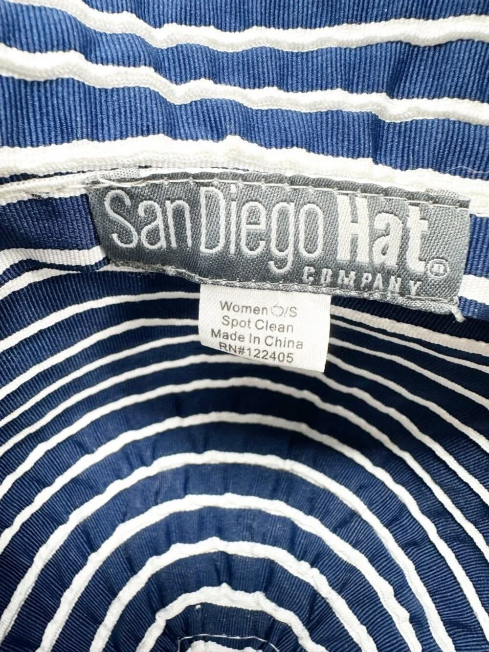 San Diego Hat Co Packable Sun Hat Navy White Stripe Beach Travel Bucket Hat